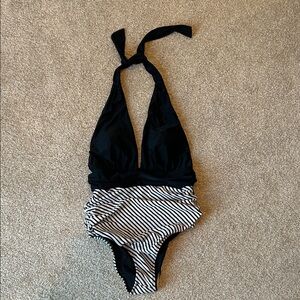 Cupshe-Black and White Striped Women’s One Piece